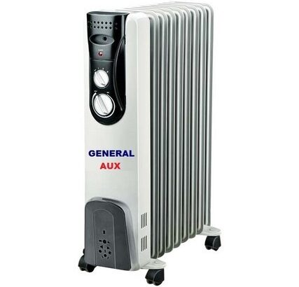 Oil Filled Radiator Heater With Fan, Thermostat &