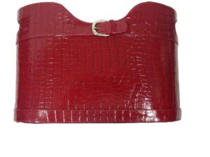 Essart PU Leather Croco Finish Magzine Rack-Red