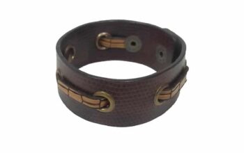 Essart PU Leather Men’s Wrist Band-02-Brown