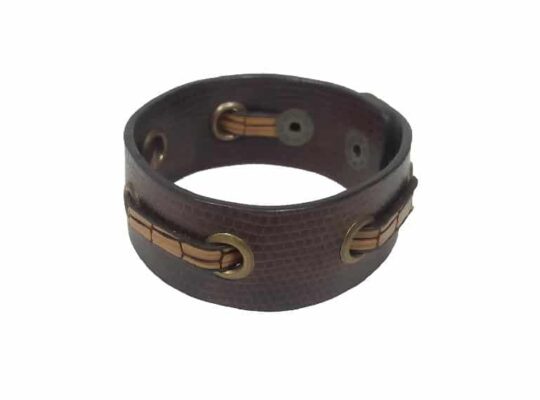 Essart PU Leather Men’s Wrist Band-02-Brown