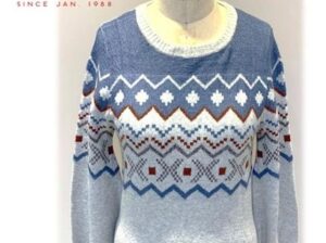 Poly Mossy yarn Fair Isle Sweater