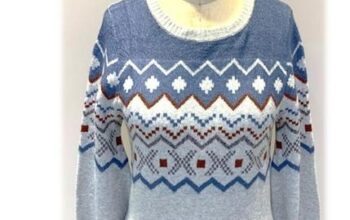 Poly Mossy yarn Fair Isle Sweater