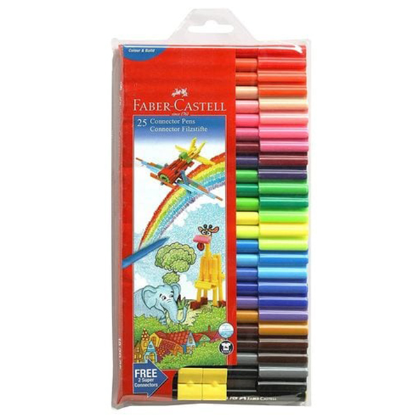 Faber-Castell Connector Pen Set – Pack Of 25 (Assorted)
